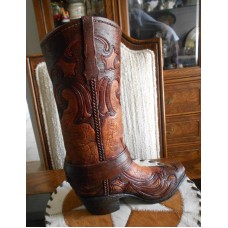Western Boot Vase Tooled Decor Buckle Boot 14X9 Tall Vase Western Home Office 69849756912  123122549333